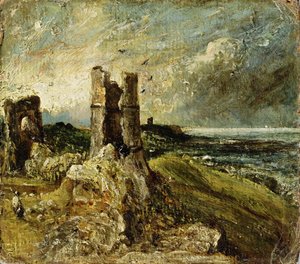 Skitse af Hadleigh Castle (recto) (olie på møllebræt) af John Constable