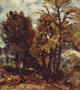 Skitse af en bane ved Østre Bergholt, ca. 1810 (olie på papir lagt på lærred) af John Constable