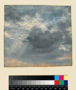 Himmelstudie med en solstråle, ca. 1822 (olie på papir) af John Constable