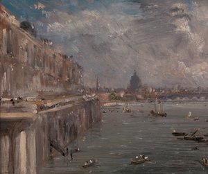 Somerset House Terrace fra Waterloo Bridge, ca. 1819. af John Constable