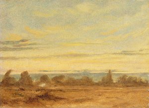 Sommer - Aftenlandskab (olie på lærred) af John Constable
