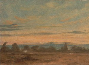 Sommer - Aftenlandskab, ca. 1825. af John Constable