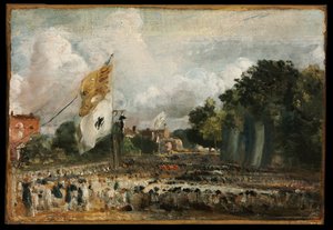 Fredens fejring i East Bergholt af 1814 Afsluttet i Paris mellem Frankrig og de allierede magter af John Constable