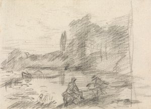 To figurer ved en flod af John Constable