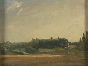 Udsigt mod præstegården, Østre Bergholt af John Constable