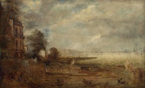 Waterloo Bridge set fra Whitehall Stairs, ca. 1829 af John Constable