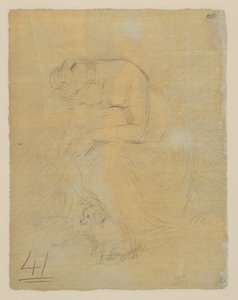 Siddende kvinde med en hund ved fødderne, bagside, ca. 1806 af John Constable