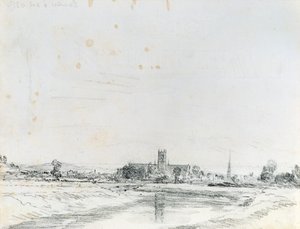 Worcester Cathedral fra syd (blyant) af John Constable