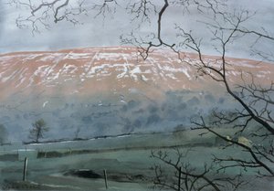 Rise Hill i december, 1991 (gouache)
