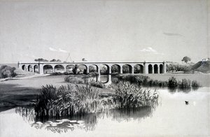 Avon Viaduct, Wolston, 2. juli 1837 (pen & blæk og vask på papir)
