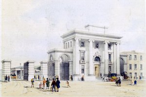 Indgang til Birmingham Station, 1838-39 af John Cooke Bourne