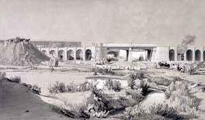Hampstead Road Bridge, 5. oktober 1836 (pen & blæk og vask på papir) af John Cooke Bourne