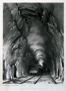 Interiør af Box Tunnel, 1846 af John Cooke Bourne