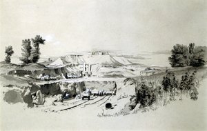 Linslade Tunnel, 23. juni 1837 (pen & blæk og vask på papir) af John Cooke Bourne