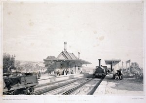 Pangbourne Station, 1846 af John Cooke Bourne