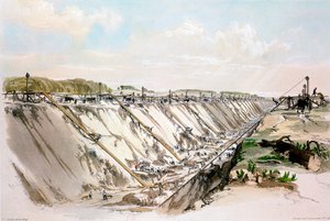 Tring cutting, London & Birmingham Railway, 17. juni 1837 1839 af John Cooke Bourne