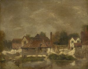 Skure og gamle huse på Yare, ca. 1803