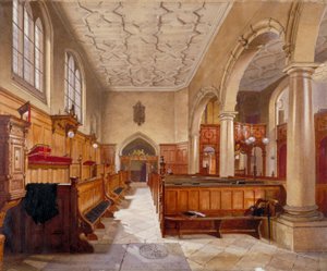 Interiør af kapellet i Charterhouse, London, 1885. af John Crowther