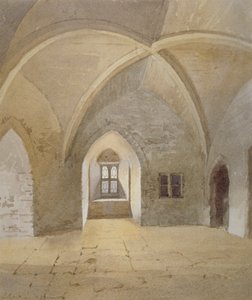 Indvendig visning af fængslet i Bowyer Tower, Tower of London, Stepney, London, 1883 af John Crowther