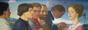 Some Later Primitives and Madame Tisceron, 1912 (tempera på lærred) af John Currie