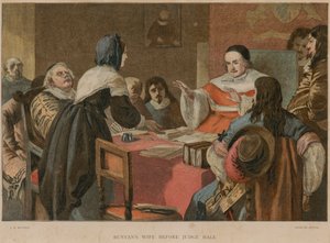 Bunyans kone før dommer Hale af John Dawson Watson