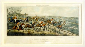 A Struggle for a Start, The Leicestershires, graveret af Henry Alken (1785-1851) 1825 (farvegravering) af John Dean (after) Paul