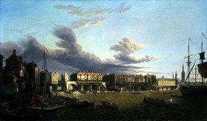 Udsigt over Old London Bridge, som den var i 1747 (olie på lærred)