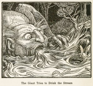 The Giant Trys to Drink the Stream, fra Europa