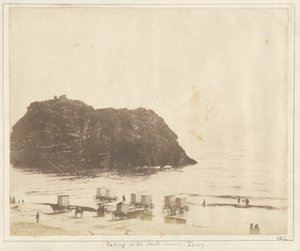 Badning på South Sands, Tenby. af John Dillwyn Llewelyn