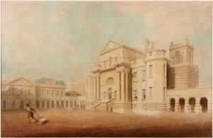 Seaton Delaval Hall (pen, blæk, blyant og wc på papir)