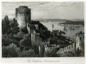Bosporus, Konstantinopel, graveret af J. Godfrey af John Douglas Woodward