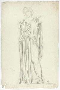Antik statue af draperet stående kvinde af John Downman