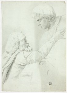 Skægget mand og dreng (fra Bas-Relief) af John Downman