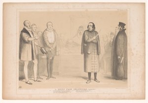 Spotprent mødte Disraeli som Shylock En scene fra Shakspere (komprimeret!) (titel på objekt) HB Sketches (serietitel på objekt) af John Doyle