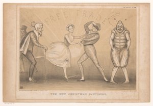 Spotprent met kerst voorstelling Den nye julepantomime (titel på objekt) HB Sketches (serietitel på objekt) af John Doyle