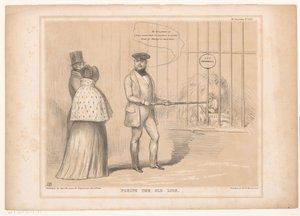 Tegnefilm med dronning Victoria ved løveburet Prikke den gamle løve (titel på objekt) HB Sketches (serietitel på objekt)