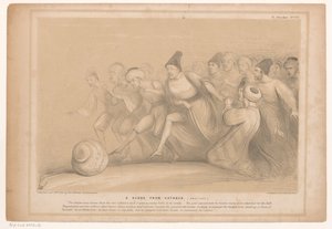 Spotprent mødte premier Peel En scene fra Vatheck. (realiseret) (titel på objekt) HB Sketches (serietitel på objekt) af John Doyle