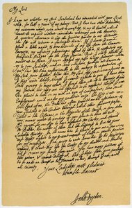 Brev fra John Dryden til Laurence Hyde, c1682-1683. af John Dryden