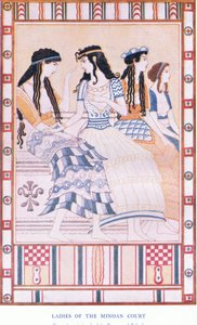 Ladies of the Minoan Court, illustration fra Myths of Crete og Pre-Hellenic Europe pub. af Gresham Publishing Company Limited 1920
