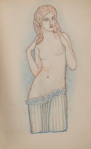 Uden titel [Kvindefigur] (blyant) af John Duncan