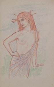 Uden titel [Kvindefigur] (blyant) af John Duncan