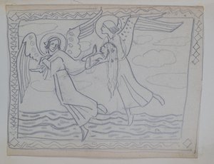 Uden titel [Studie for St Bride af John Duncan