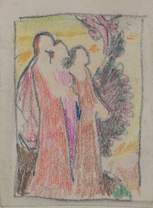 Untitled [tre figurer] (blyant) af John Duncan