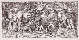 Vintønde trukket af fire tigre af John Duncan