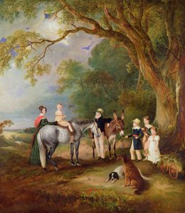 Frøken Catherine Herrick med sine niecer og nevøer, de fem ældre børn af præsten og fru Henry Palmer, 1827 af John E. Ferneley