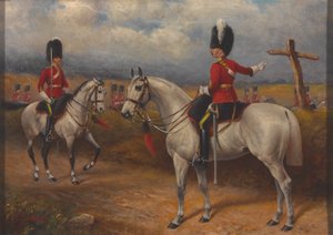 To beredne officerer fra 2nd Dragons (Royal Scots Greys) af John Edward Chapman Mathews
