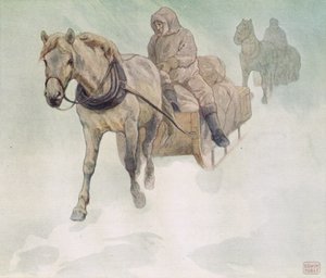Hestetrukket slæde, illustration fra 