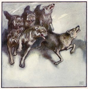 Jeg mærkede endda deres åndedræt og hørte deres snusende duft (farve litho) af John Edwin Noble