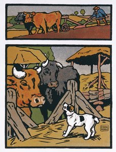Illustration til The Dog and the Cow, fra 