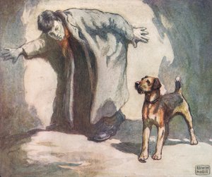 Politihund på arbejde, illustration fra 